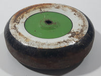 Antique Green Hub White and Black 3" Metal Toy Wheel