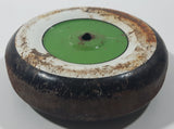 Antique Green Hub White and Black 3" Metal Toy Wheel