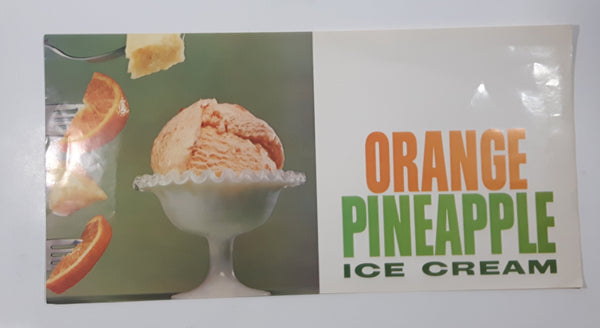 Vintage Orange Pineapple Ice Cream Store Window Advertisement