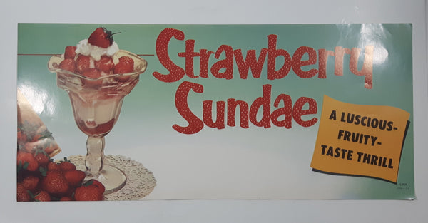 Vintage Strawberry Sundae A Luscious Fruity Taste Thrill Ice Cream Store Window Advertisement
