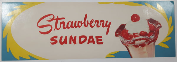 Vintage Strawberry Sundae Store Window Advertisement