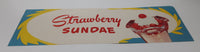 Vintage Strawberry Sundae Store Window Advertisement