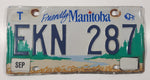 Friendly Manitoba Blue Bison Metal Vehicle License Plate Tag EKN 287