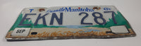 Friendly Manitoba Blue Bison Metal Vehicle License Plate Tag EKN 287