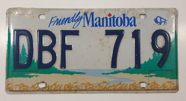 Friendly Manitoba Blue Bison Metal Vehicle License Plate Tag DBF 719