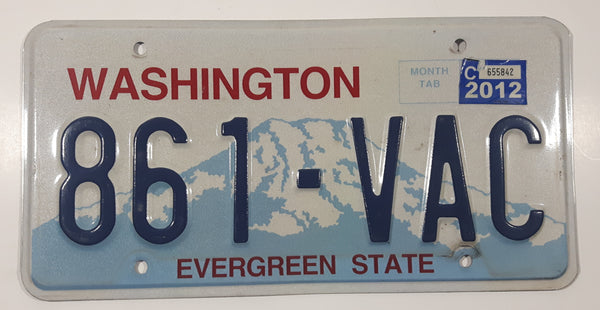2012 Washington Evergreen State Metal Vehicle License Plate Tag 861 VAC