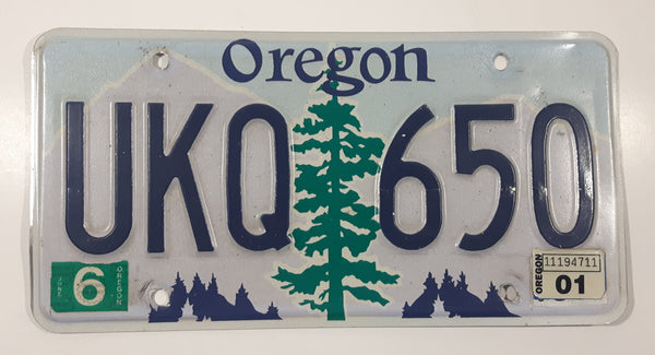 2001 Oregon Metal Vehicle License Plate Tag UKQ 650