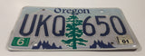 2001 Oregon Metal Vehicle License Plate Tag UKQ 650