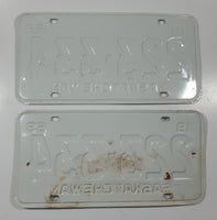 Set of 2 1968 Saskatchewan Metal Vehicle License Plate Tag 223 334