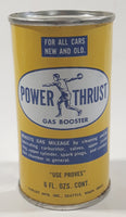 Vintage Power Thrust Gas Booster Use Proves Yellow 6 Fl. Ozs.  6 1/8" Metal Canister Still Full