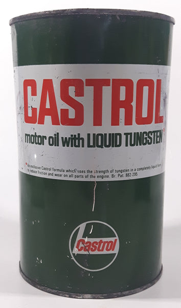 Vintage Castrol Motor Oil with Liquid Tungsten 6 1/2" Tall One Imperial Quart Metal Oil Can