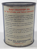 Vintage Gulf Valvetop Oil 4" Tall One U.S. Pint - 0.473 Litre Metal Oil Can