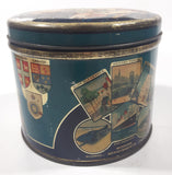 Antique Huntley and Palmers Balmoral Biscuits 1937 Coronation King George VI Queen Elizabeth The Queen Mother Tall Tin Metal Container