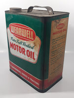Vintage Wearwell Pure Full Bodied Motor Oil 11 1/2" Tall 2 U.S. Gallons Tin Metal Container