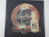 Vintage Cream Top In Modern Bottles Rich Whole Milk Authorized Dealer Cardboard Advertising Sign in 12 1/4" x 12 1/4" Black Frame