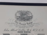 Antique 1941 Mason's of Canada The Grand Lodge Ontario John Albert Dobbie Grand Master 15" x 19" Wood Framed Certificate Signed