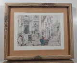 Pair of Vintage DAC Anton Pieck 1966 Fruit Stand and 1971 Parade 8" x 10" Framed Painting Prints