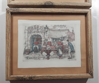 Pair of Vintage DAC Anton Pieck 1966 Fruit Stand and 1971 Parade 8" x 10" Framed Painting Prints