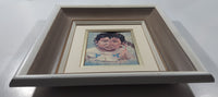 Vintage 1963 Dorothy M. Oxborough First Nations Native Child 12 1/2" x 14 1/2" Framed Painting Litho Print