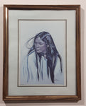 Vintage Penni Anne Cross Alawa-sta-we-ches First Nations Native Woman 8" x 10" Framed Painting Print