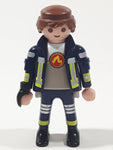 1997 Geobra Playmobil Fireman Firefighter 2 7/8" Tall Toy Figure
