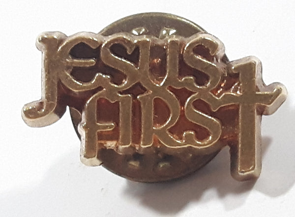 Jesus First Gold Tone Metal Lapel Pin