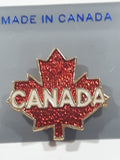 Canada Maple Leaf Red Enamel Metal Lapel Pin On Card