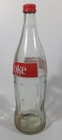 Vintage 1980s Coca Cola Coke English French 750mL 11 3/4" Tall Glass Beverage Bottle with Cap