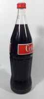 Vintage 1980s Coca Cola Coke English French 750mL 11 3/4" Tall Glass Beverage Bottle Full Never Opened