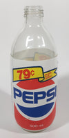 Rare Vintage Pepsi Cola 79 Cent 500mL 7 1/2" Tall Glass Bottle with Foam Label