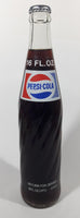 Vintage 1970s Pepsi-Cola Pepsi One Pint 16 Fl oz 473mL 11" Clear Glass Money Back Bottle Still Full