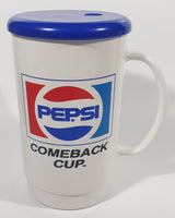 Vintage Pepsi Comeback Cup 6 1/2" Tall Plastic Travel Mug Cup with Lid