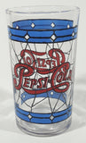 Vintage Pepsi Blue and Red Stained Glass Style 4 1/4" Tall Glass Cup