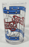 Vintage Pepsi Blue and Red Stained Glass Style 4 1/4" Tall Glass Cup