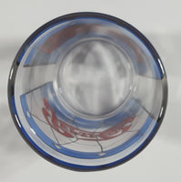 Vintage Pepsi Blue and Red Stained Glass Style 4 1/4" Tall Glass Cup