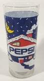 Rare Vintage Pepsi Christmas Winter Snow Covered House 6 1/4" Tall Glass Cup