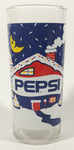 Rare Vintage Pepsi Christmas Winter Snow Covered House 6 1/4" Tall Glass Cup