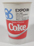 Rare Vintage Coca Cola Coke Expo 86 Vancouver 5" Tall Plastic Cup