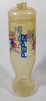 Rare Vintage Pepsi Cola Guitar and Rock Star 10 1/2" Tall Plastic Contour Bottle