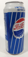 2015 Pepsi Cola Limited Edition Retro Style 473mL 6 1/4" Tall Aluminum Metal Pop Can