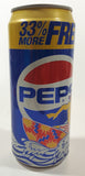 1990s Pepsi Cola Limited Edition Cool Cans 33% More FREE Surfer Themed 16 FL oz (1 Pt) 473mL 6 1/4" Tall Aluminum Metal Pop Can