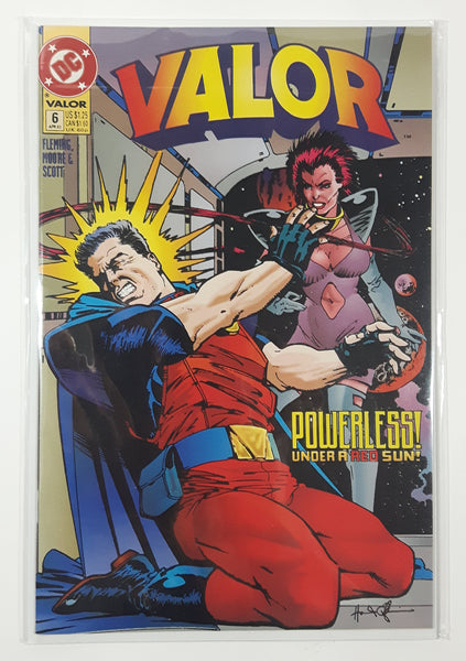1993 April DC Comics Valor #6 Powerless! Under A Red Sun! Comic Book On Board in Bag