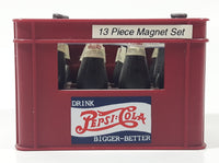Vintage Drink Pepsi Cola Bigger Better Bottles and Crate 13 Piece Magnet Set