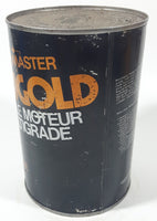 Vintage 1970s Canadian Tire Motomaster Nugold SAE 10W-30 Multigrade Motor Oil 1 Litre Metal Can Partially FULL