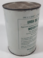 Vintage 1960s Texaco URSA S3 SAE 40 Motor Oil One U.S. Quart 0.946 Litres Metal Can STILL FULL