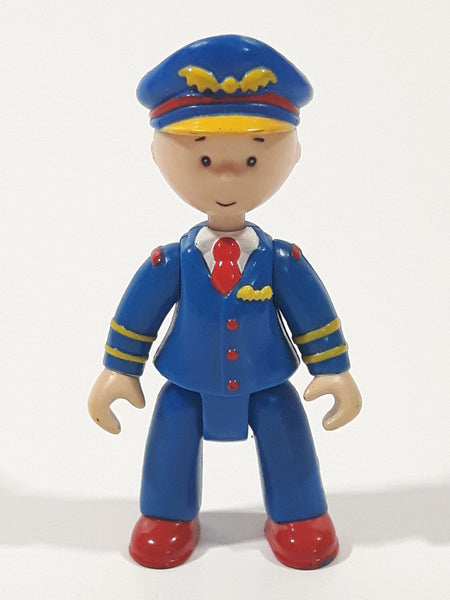 2003 Cinar PBS Caillou Airplane Pilot 3 1/4" Tall Hard Plastic Toy Action Figure