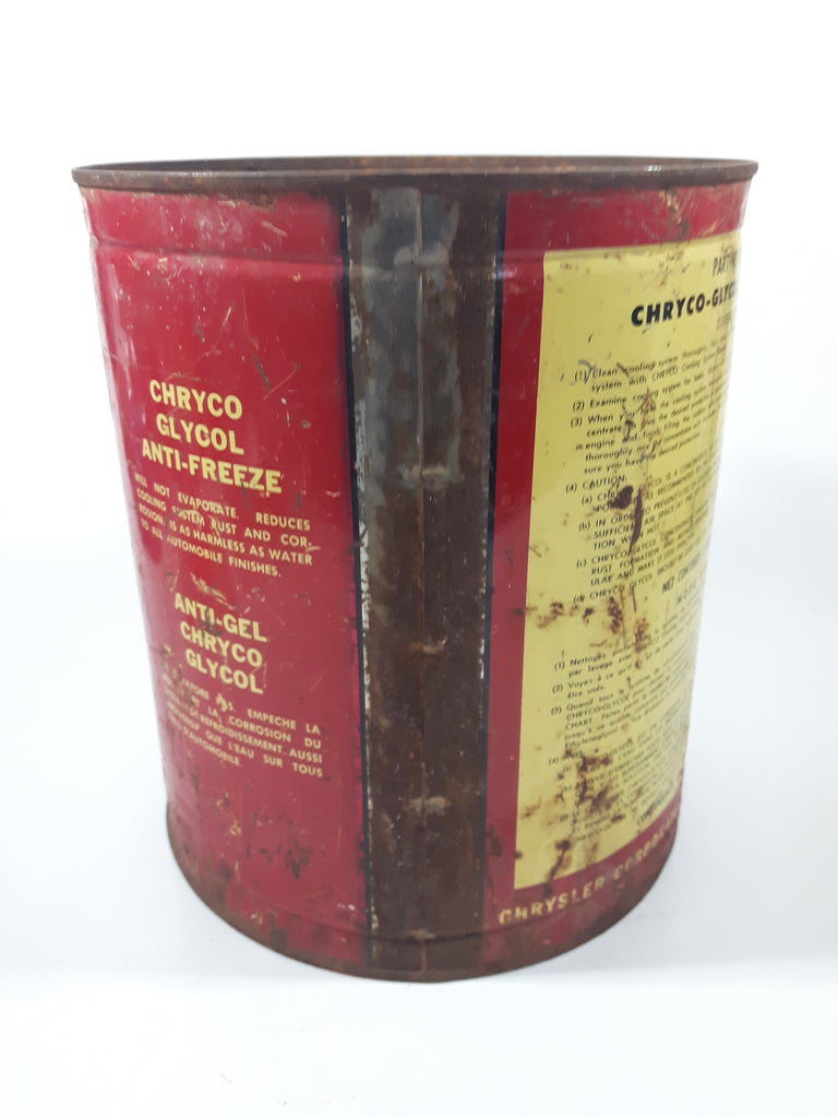 Rare Antique Chryco Glycol AntiFreeze One Gallon Metal Can Treasure