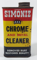 Vintage Simoniz E-Z-2 Chrome And Metal Cleaner 8 Fluid Ounce 5 1/4" Tall Metal Can