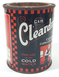 Rare Antique C&H Cleardrain Clears Clogged Drains 4 1/4" Tall Metal Can Still Full