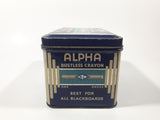 Vintage W.C. Alpha The Original Dustless Crayon Best For All Blackboards Time Tested School Supplies Tin Metal Container